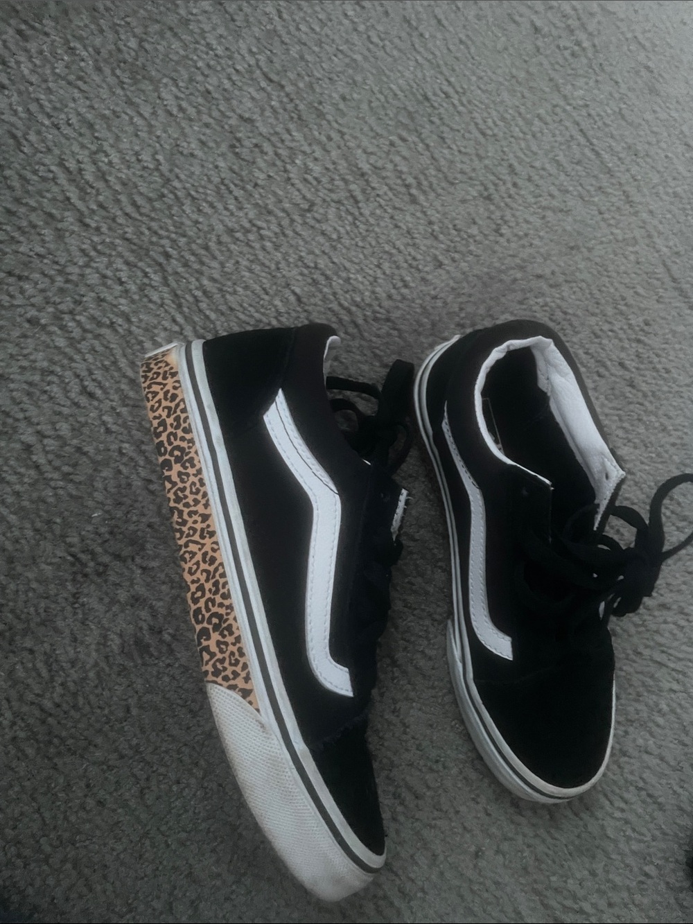 Vans Kids Black and White Low Top Skate Sneakers